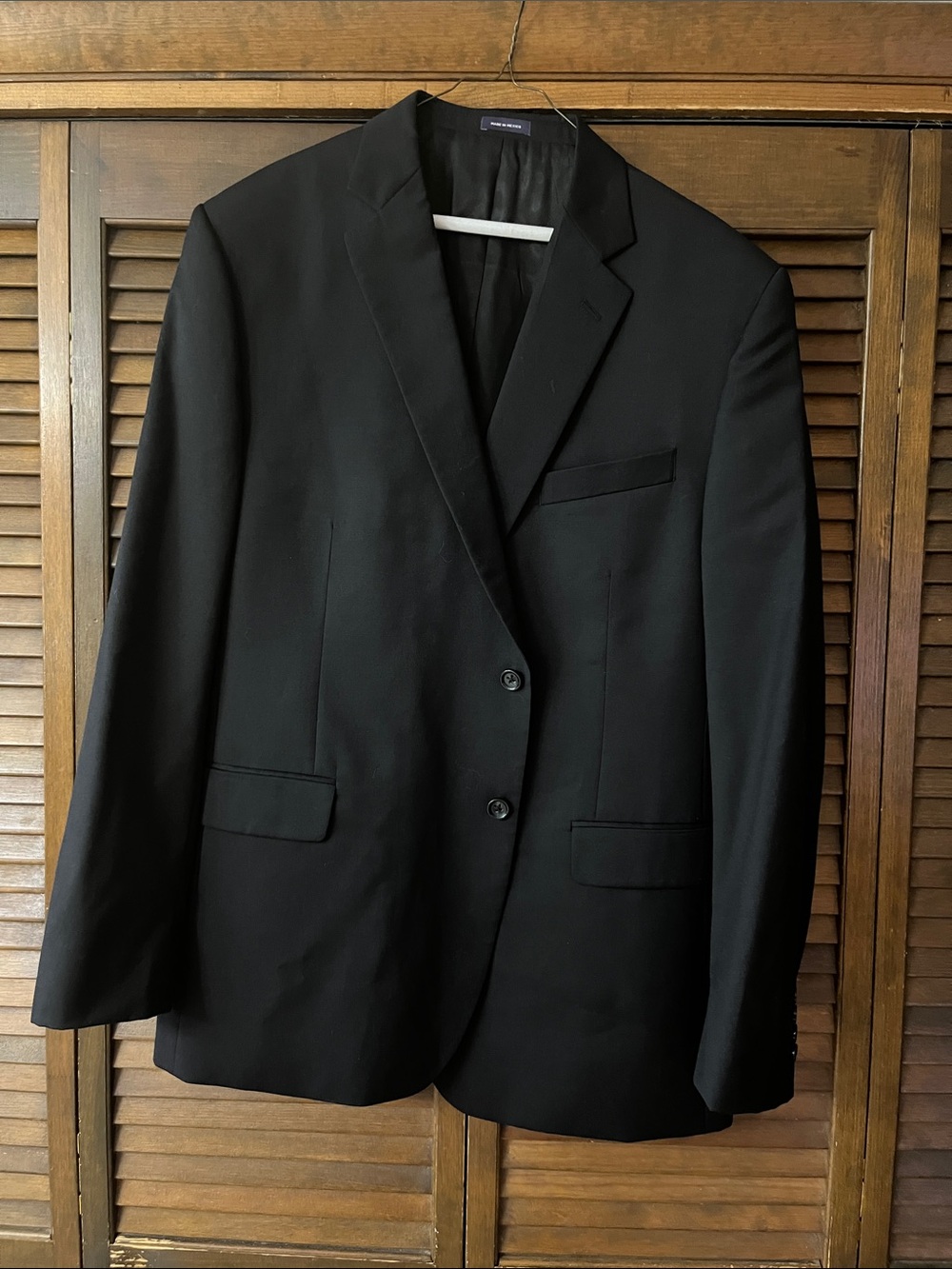 Stafford Black Two-Button Notch Lapel Sport Coat
